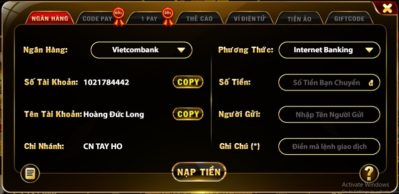 Lưu ý quan trọng khi giao dịch nạp tiền rút tiền 